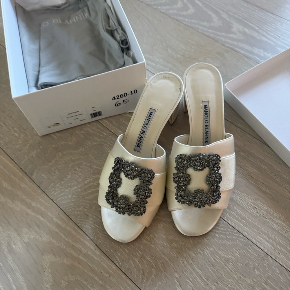 Manolo Blahnik jeweled sandals 36.5